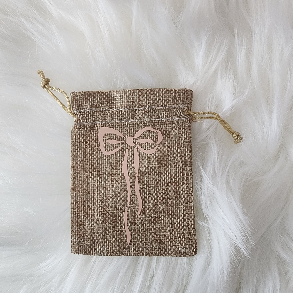 Gift Jewely Treat Bags with Pink Bows Ribbons Set - Picture 5 of 9